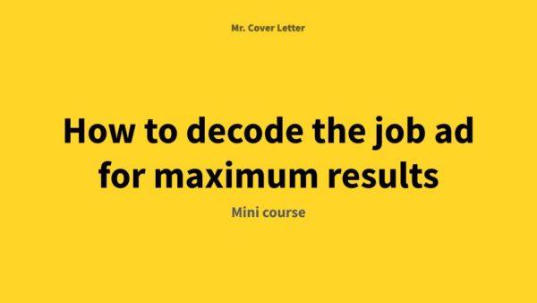 How to decode the job ad for maximum results